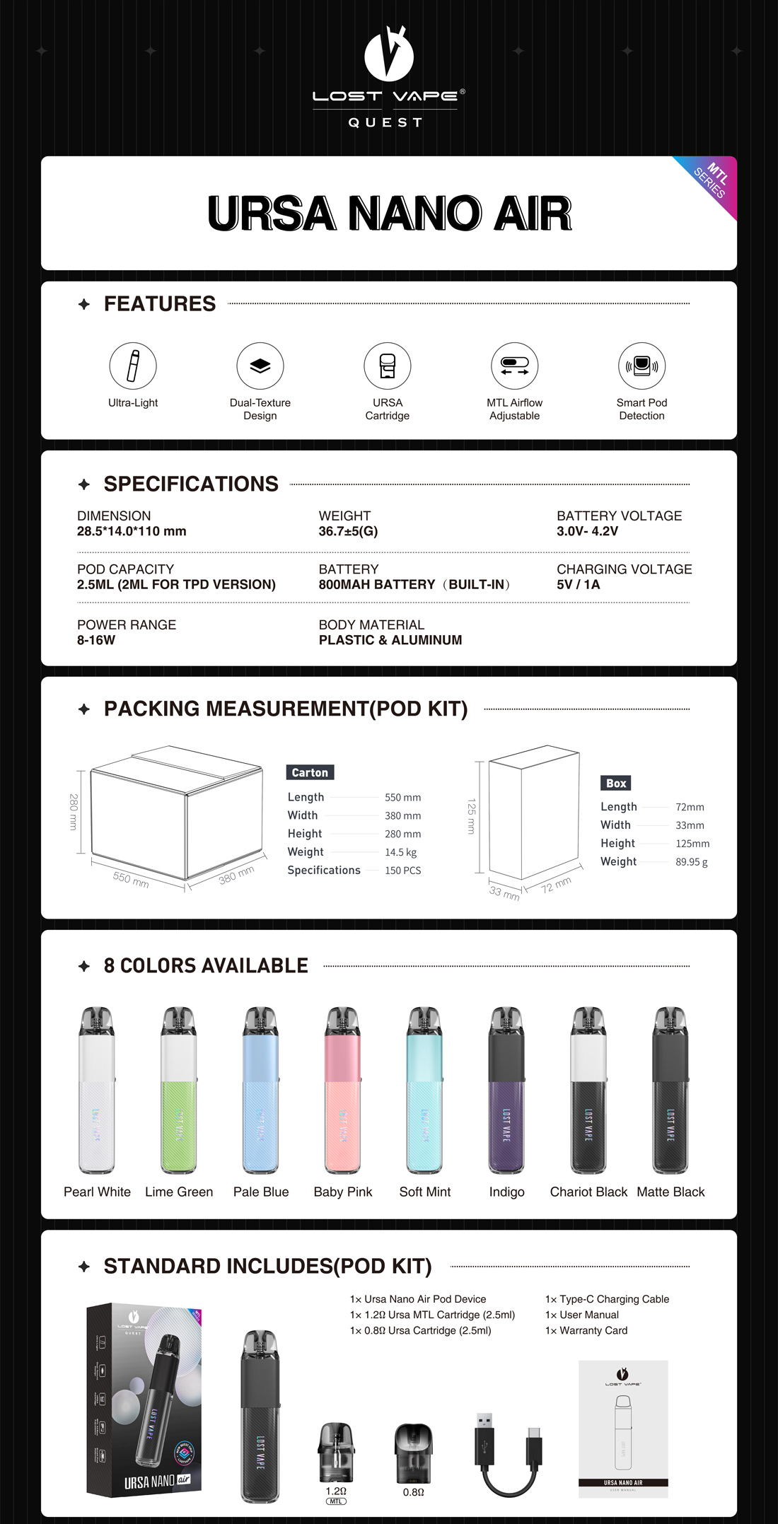 Kit Ursa Nano Air Lost Vape